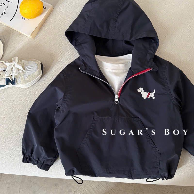 Áo khoác gió ngực chó cho bé trai