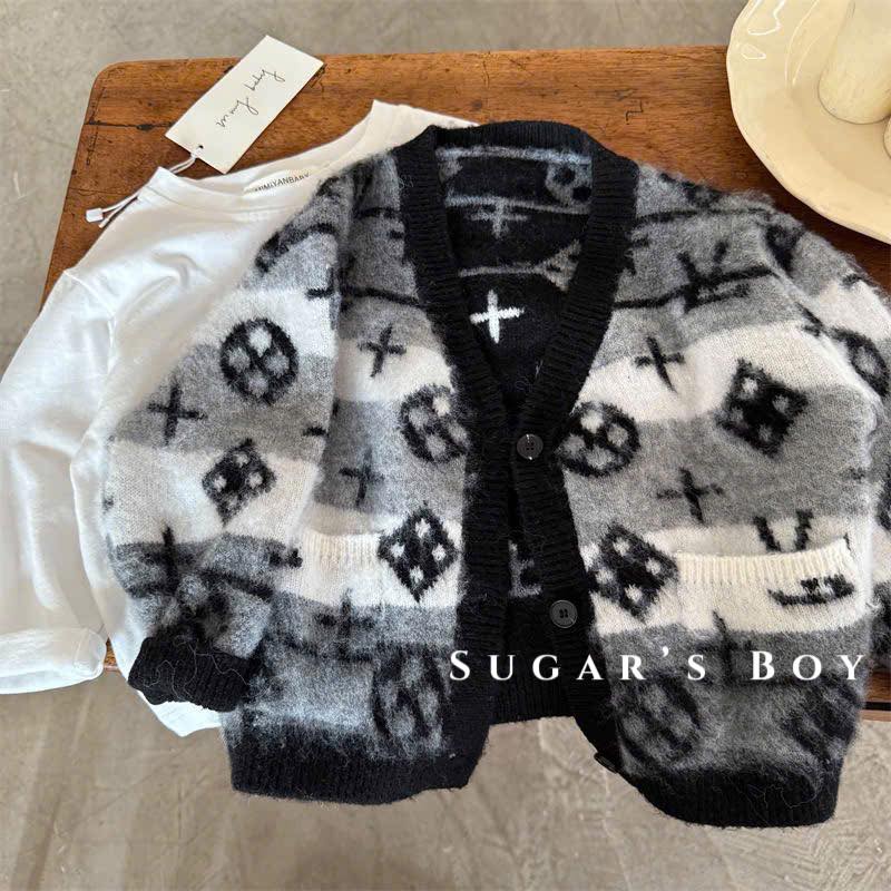 Áo khoác cardigan len bé trai