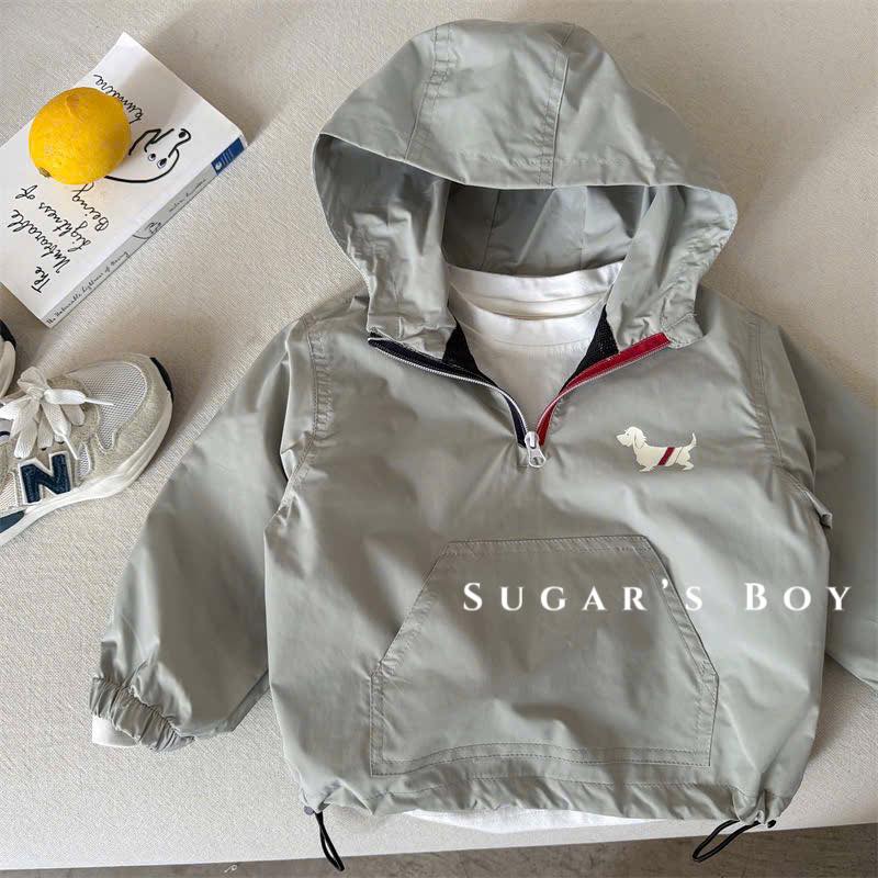 Áo khoác gió ngực chó cho bé trai