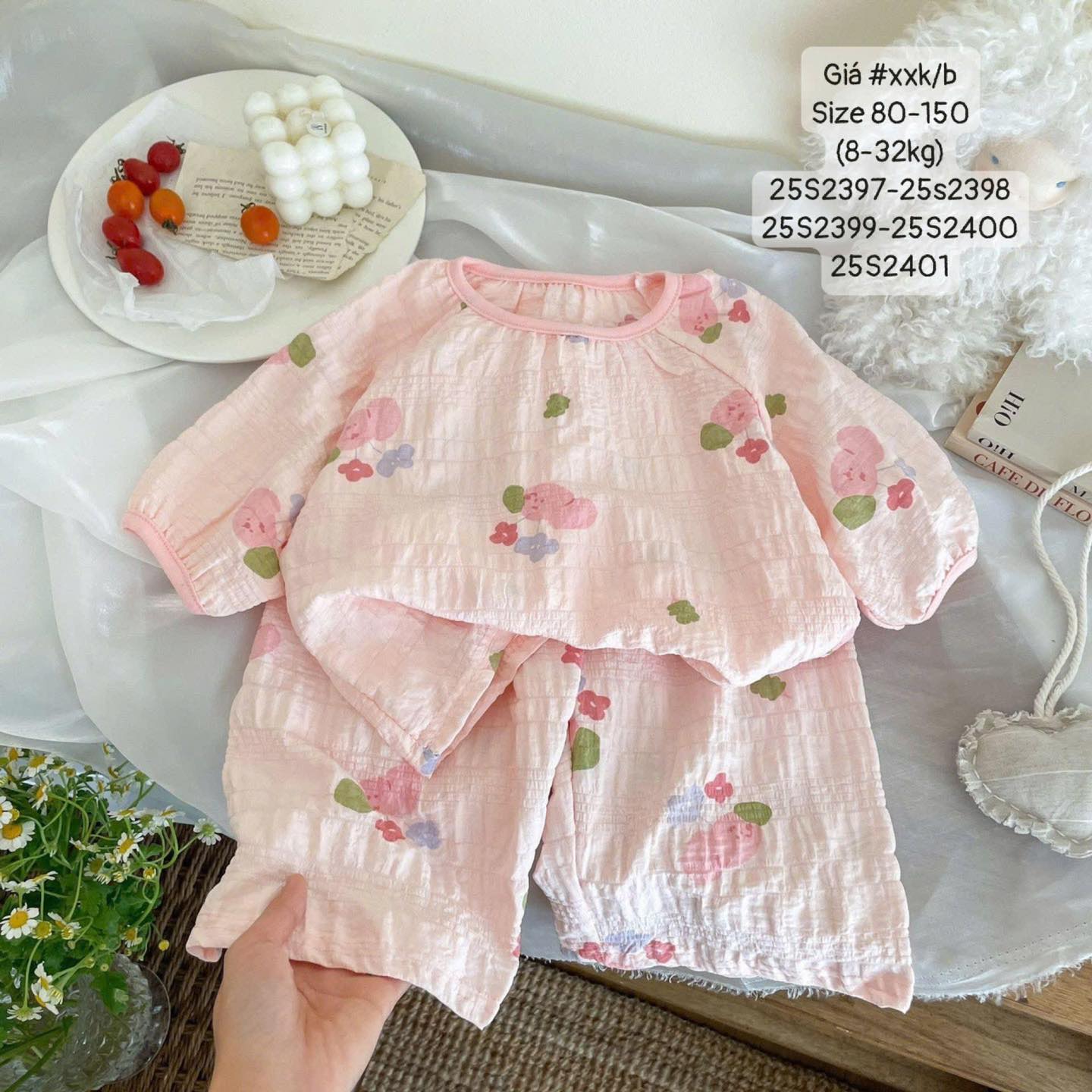 Bộ ngủ đũi xinh yêu nhiều họa tiết cho bé gái