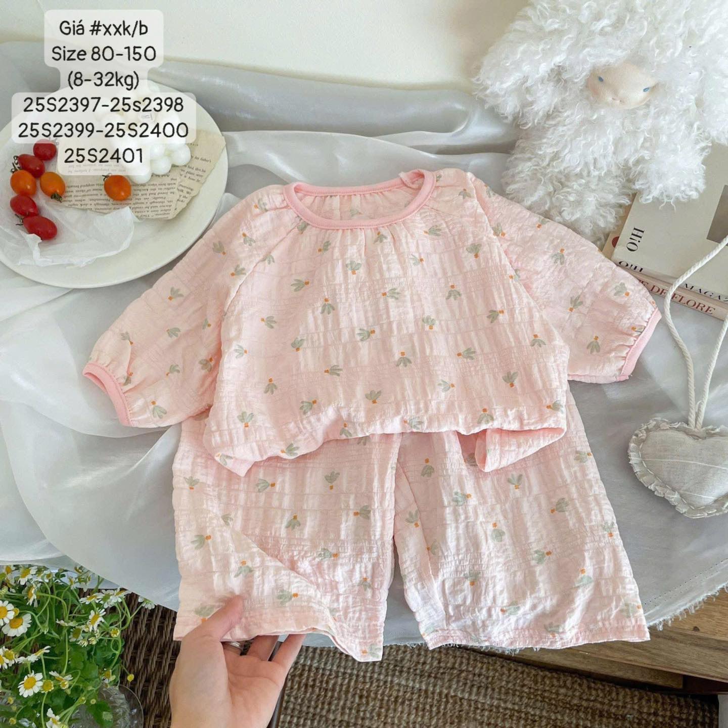 Bộ ngủ đũi xinh yêu nhiều họa tiết cho bé gái