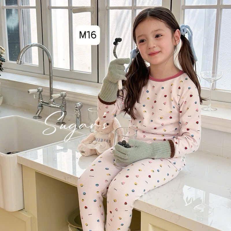 Bộ ngủ thu đông họa tiết mới cho bé gái