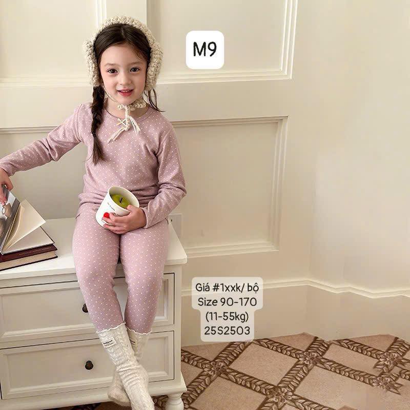 Bộ ngủ thu đông họa tiết mới cho bé gái