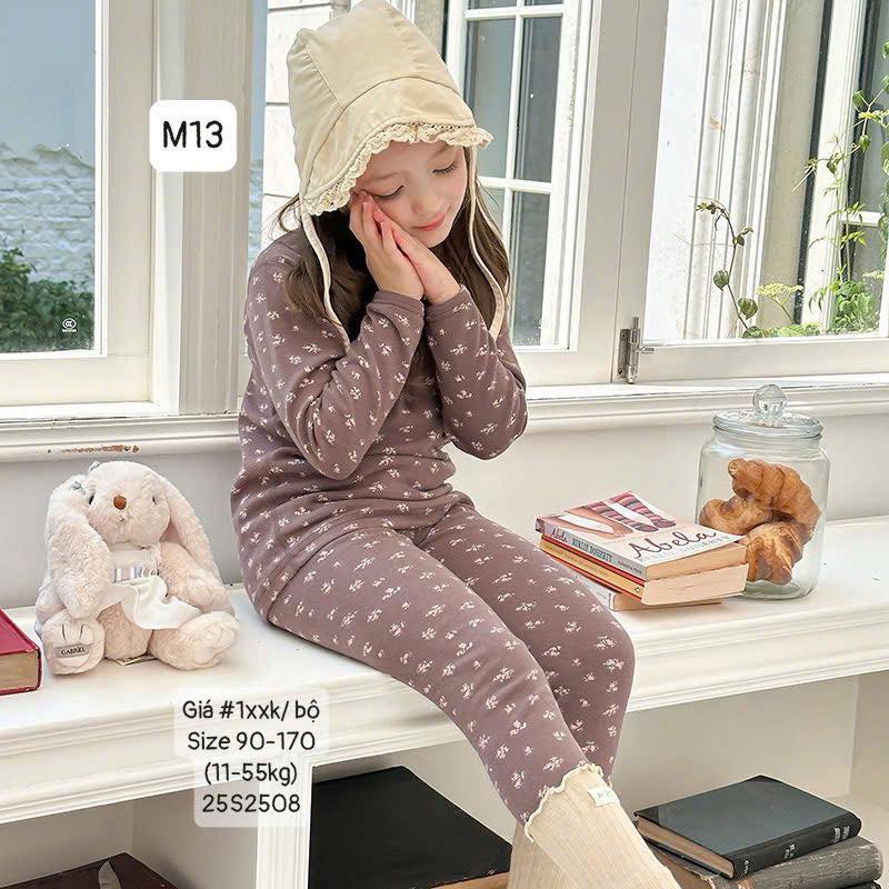 Bộ ngủ thu đông họa tiết mới cho bé gái