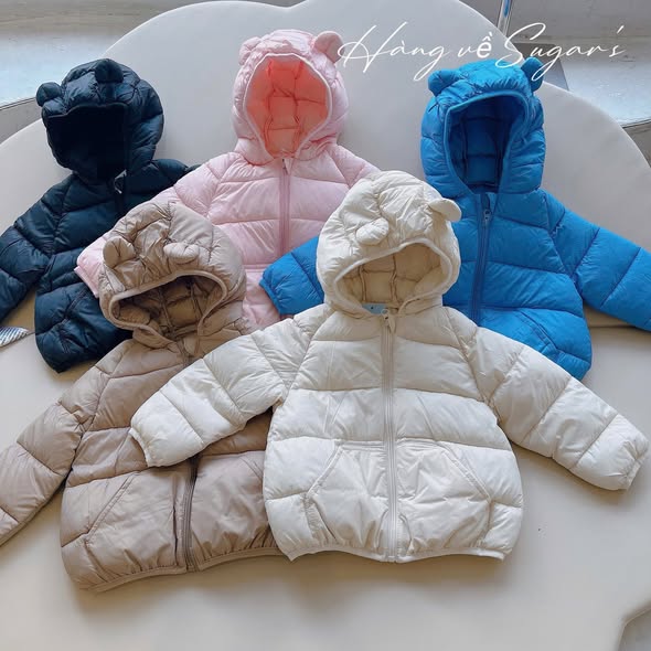 Áo khoác phao siêu nhẹ, siêu ấm cho bé trai, bé gái