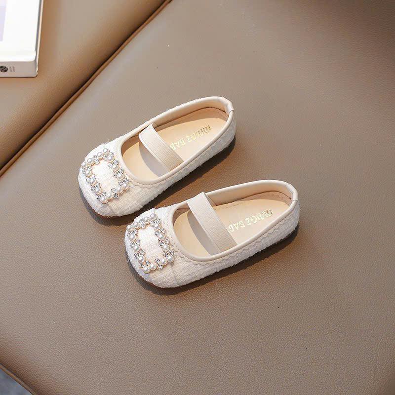 Giày dạ ngọc vuông cho bé gái