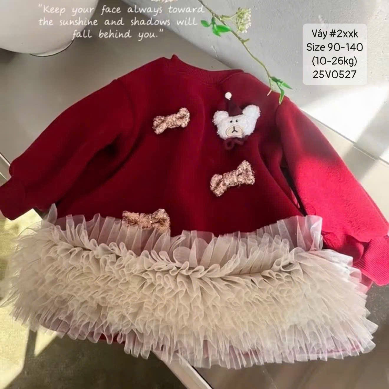 Váy nỉ đỏ Noel- Tết diện bao xinh