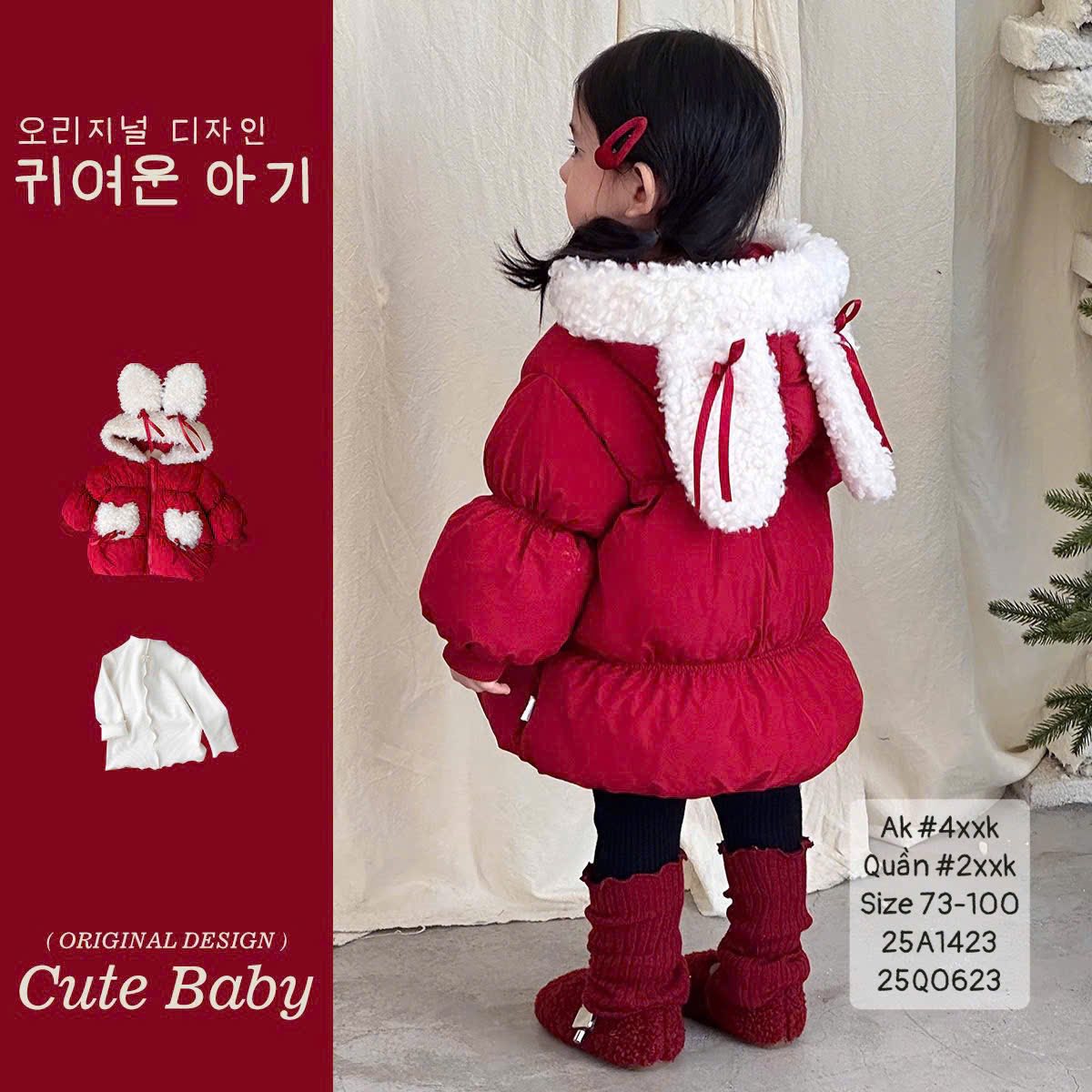 Quần legging lật lai đỏ cho em bé gái