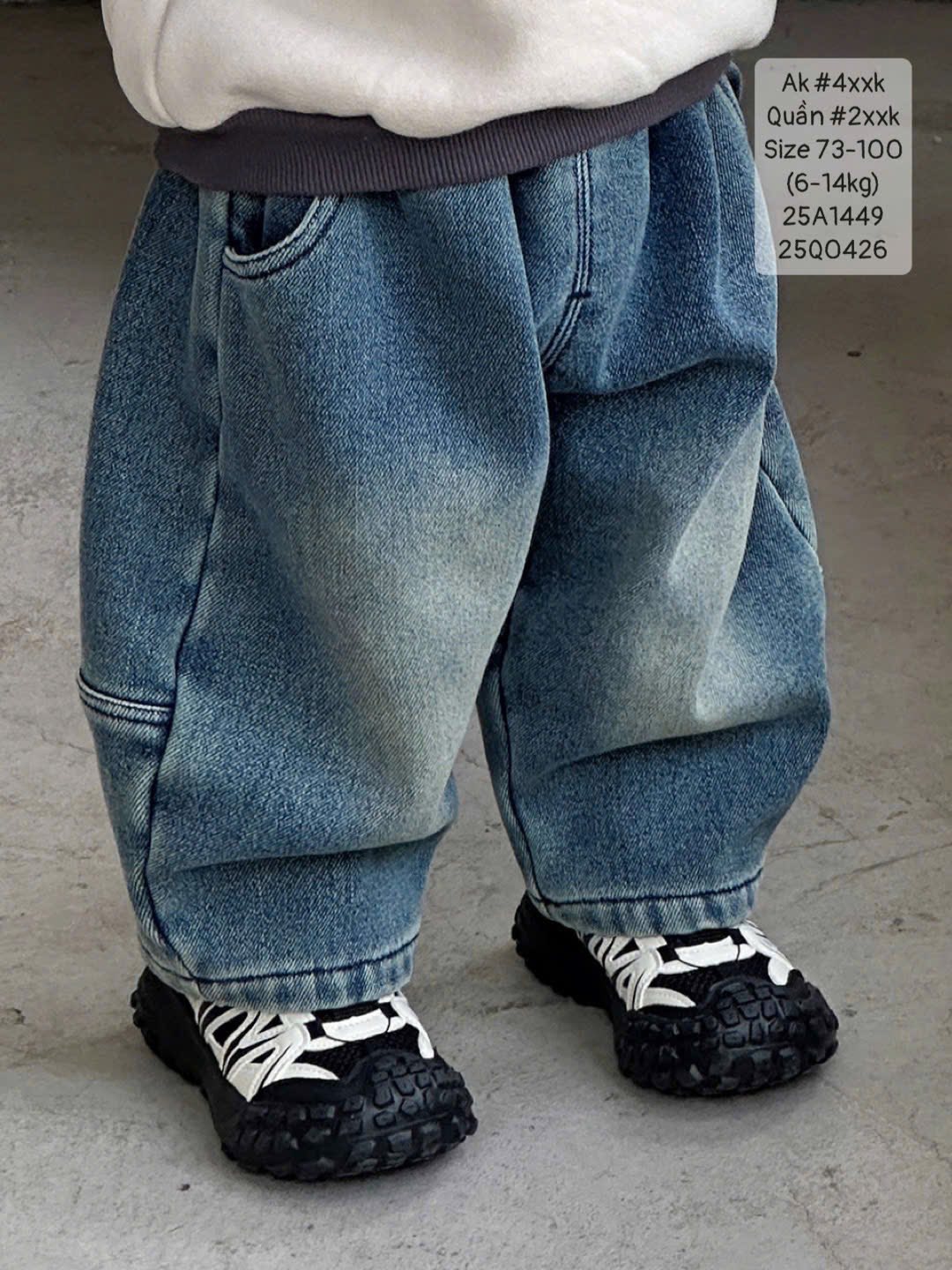 Quần jeans baggy cho em bé trai