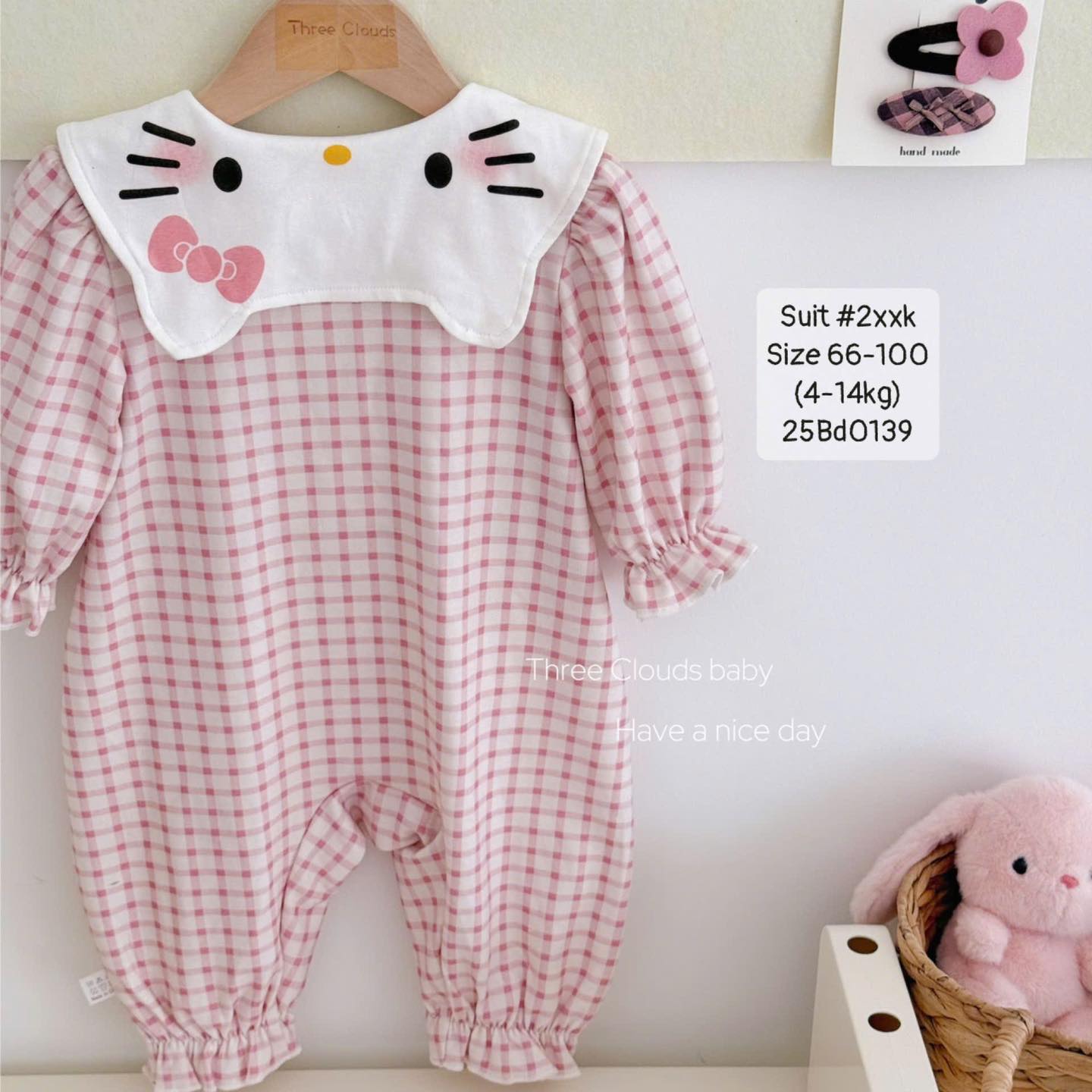Body suit Kitty đáng yêu cho em bé gái