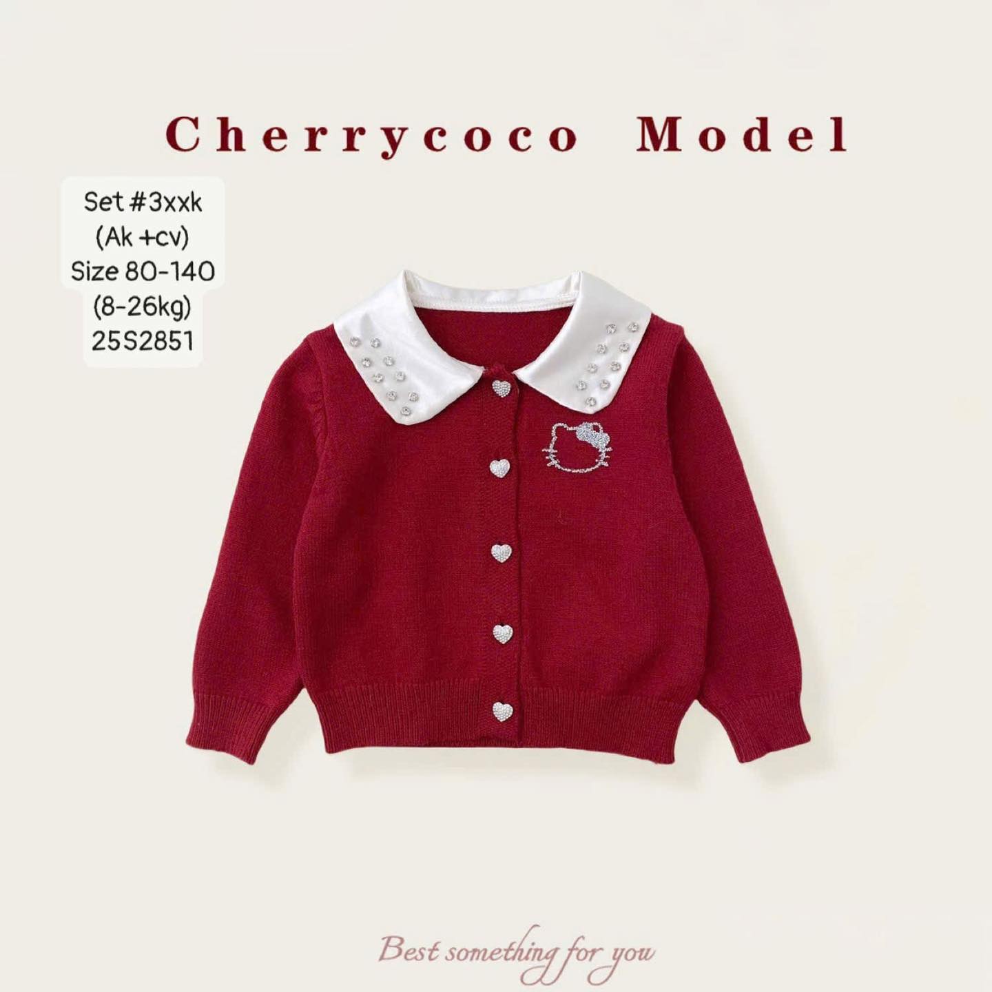 Set len đính đá siêu xinh cho bé gái