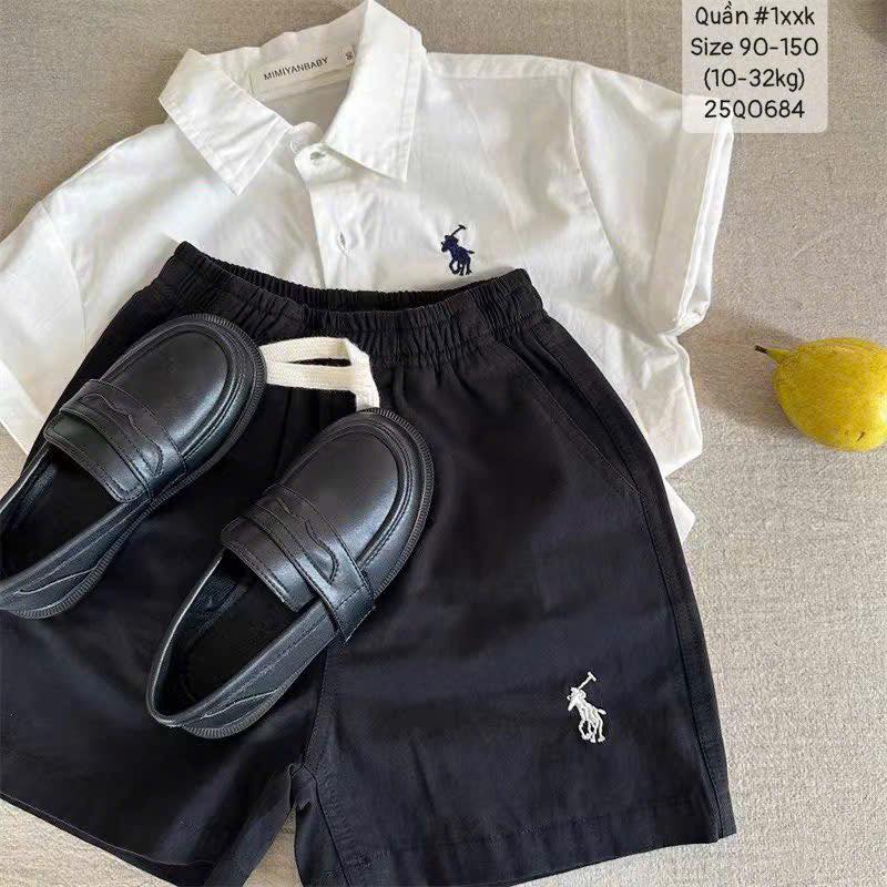 Quần short thêu ngựa cho bé trai