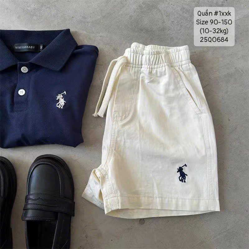 Quần short thêu ngựa cho bé trai