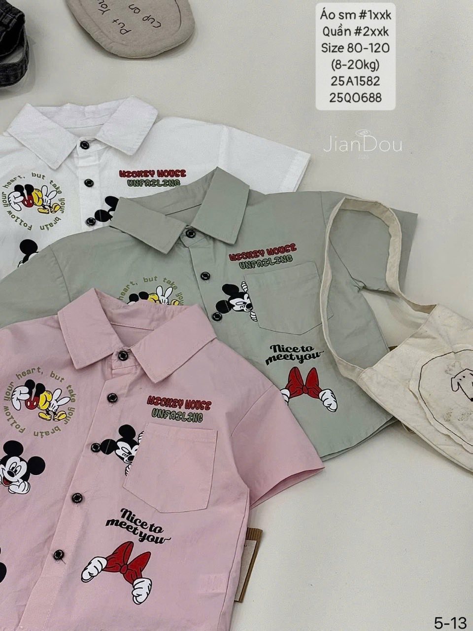 Áo sơ mi Mickey cho bé trai