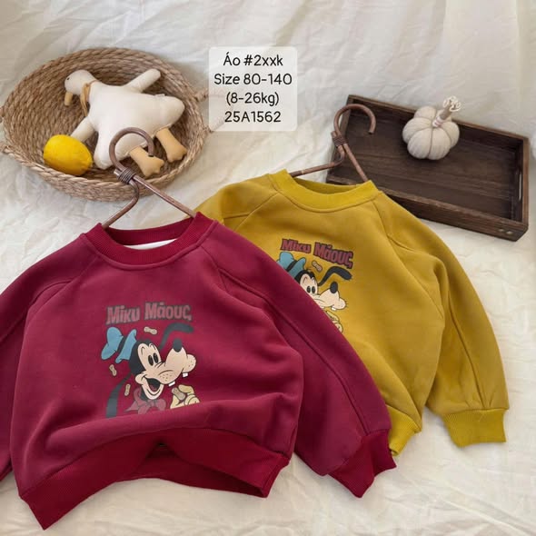 Áo sweater lót lông đẹp cho bé trai- bé gái