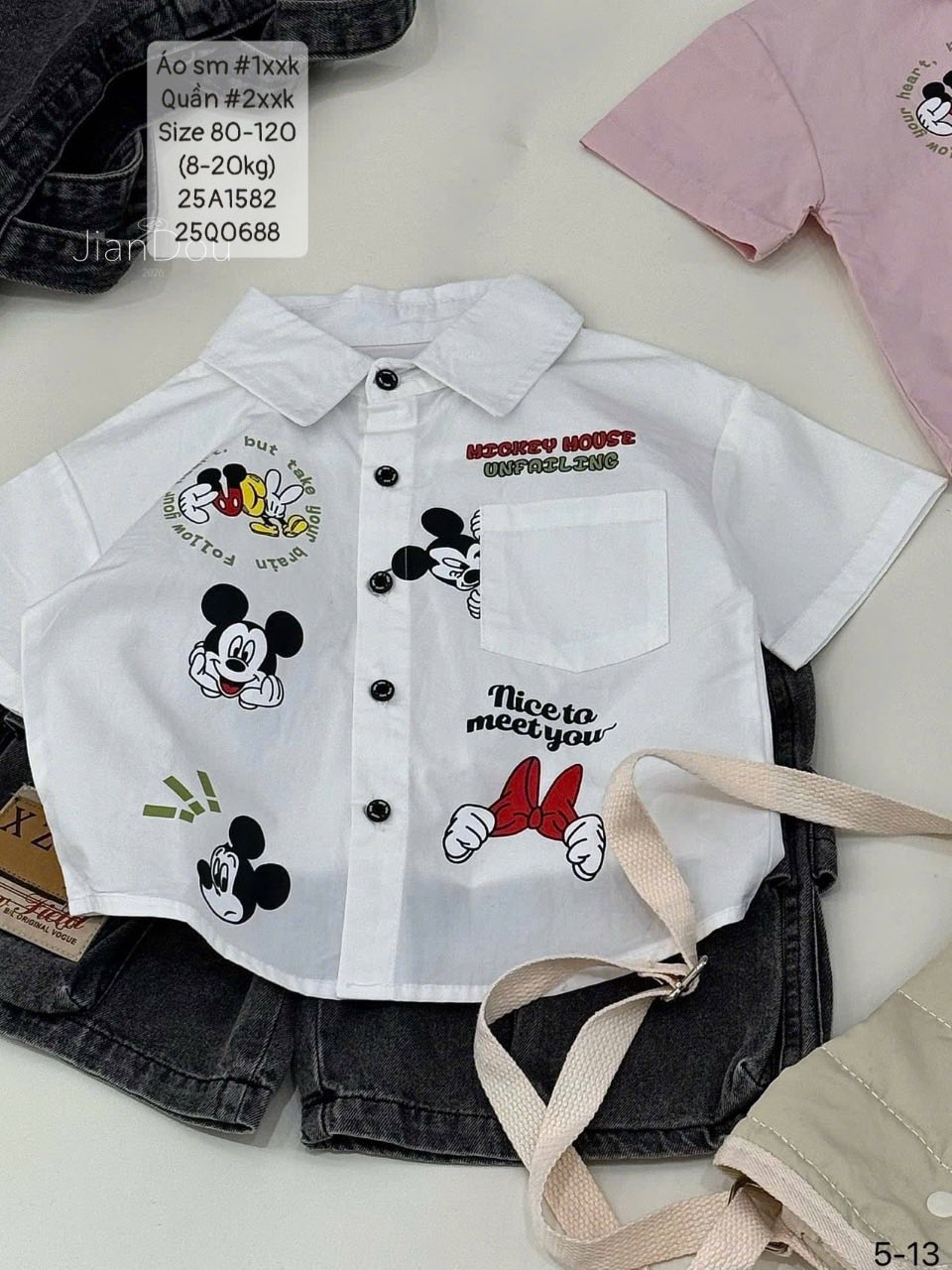 Áo sơ mi Mickey cho bé trai