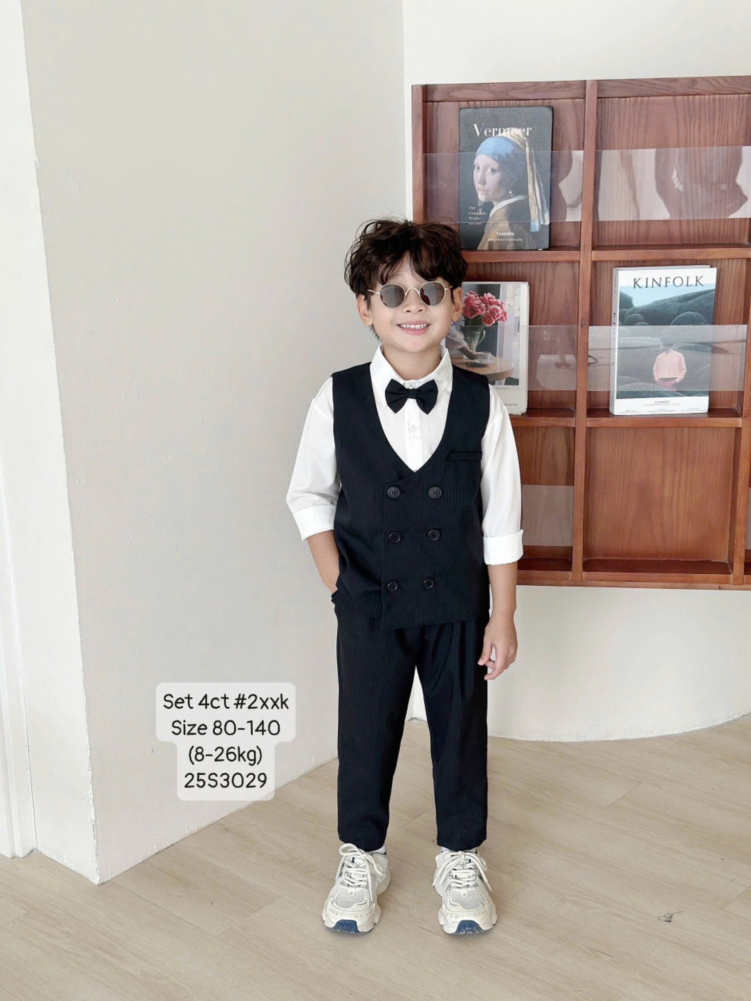 SET VEST 4 CHI TIẾT GILE CÔNG TỬ CHO BÉ TRAI