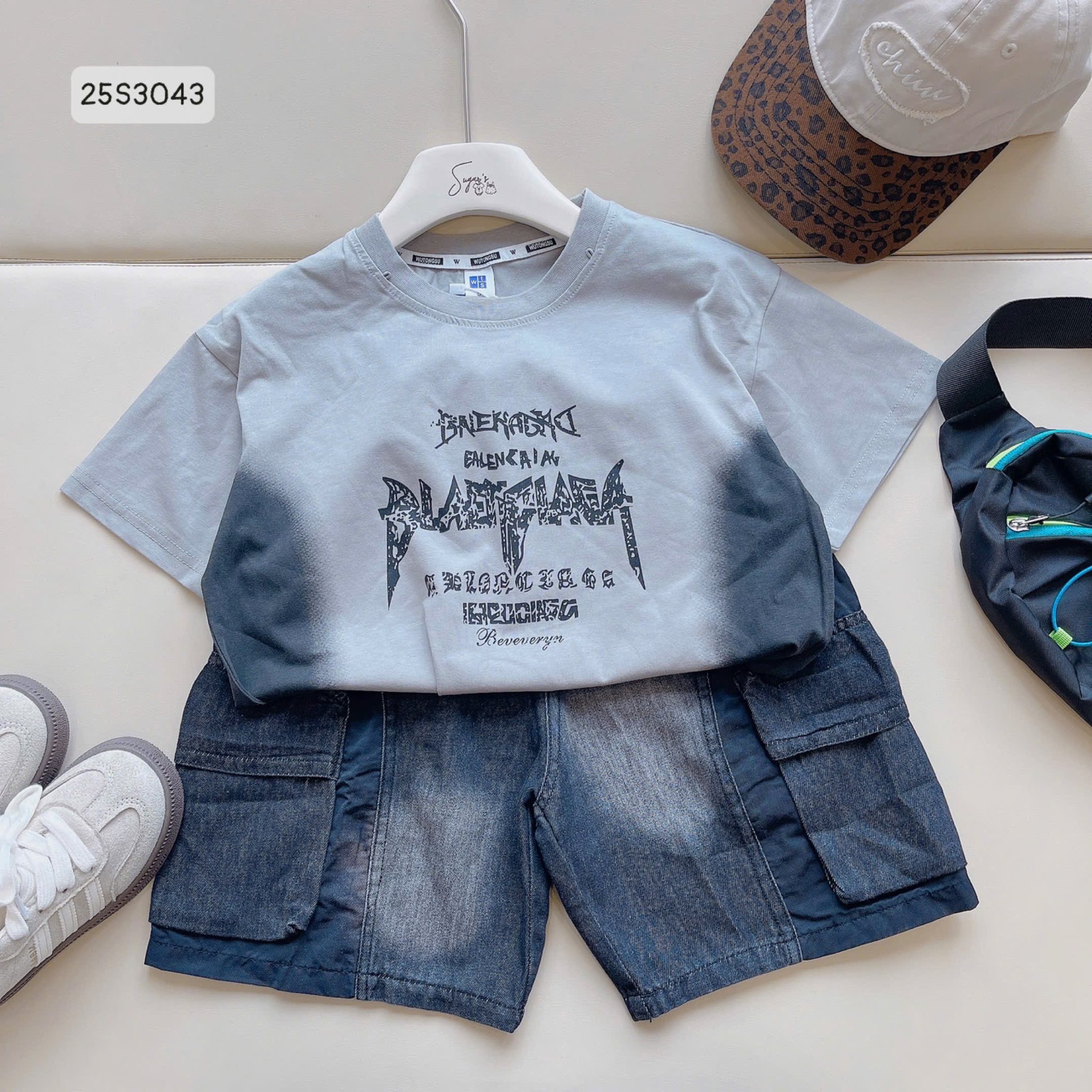 Set SIZE ĐẠI chữ loang bao ngầu cho bé trai