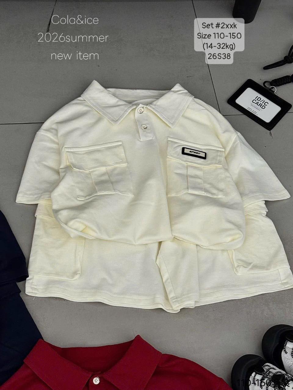 Set đùi áo polo SIZE ĐẠI phối túi cho bé trai