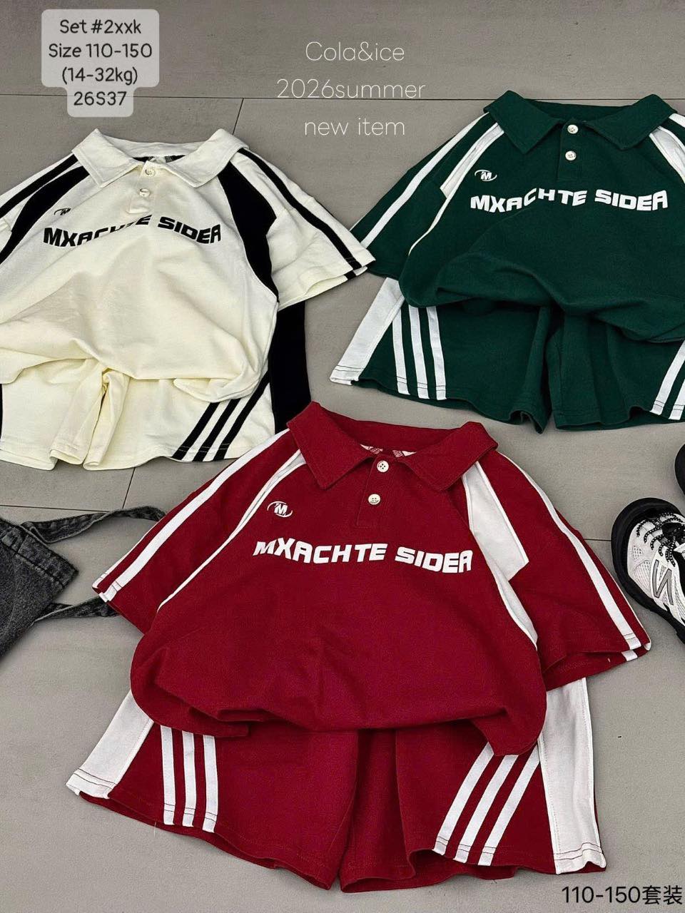 Set đùi polo in chữ siêu ngầu cho bé trai