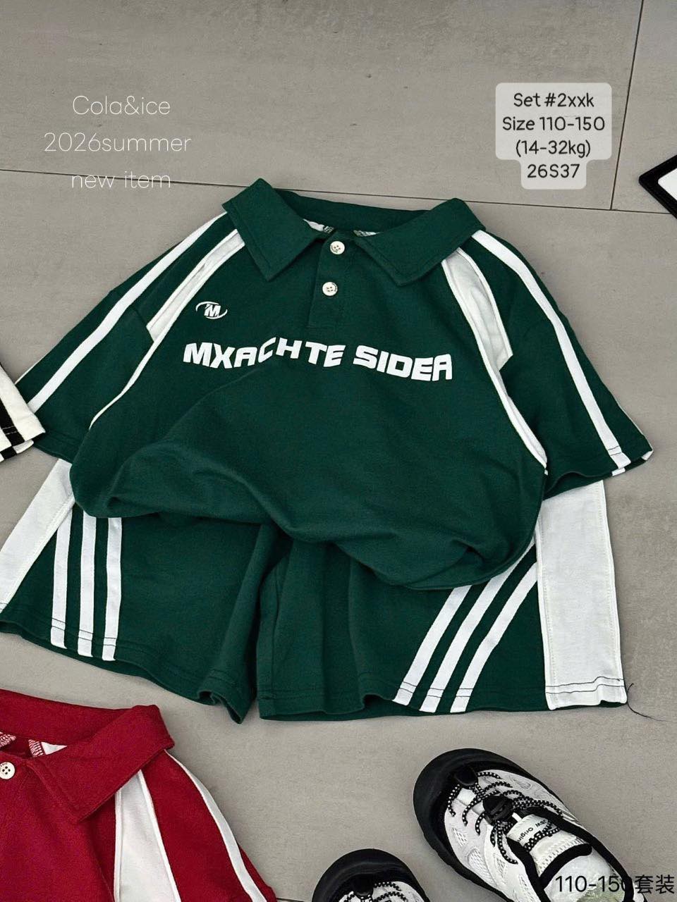 Set đùi polo in chữ siêu ngầu cho bé trai