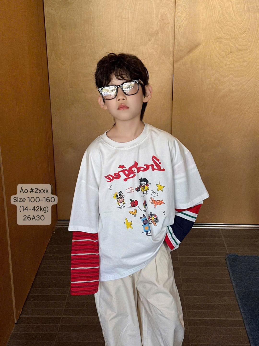 Áo phối tay đỏ cool ngầu cho bé trai