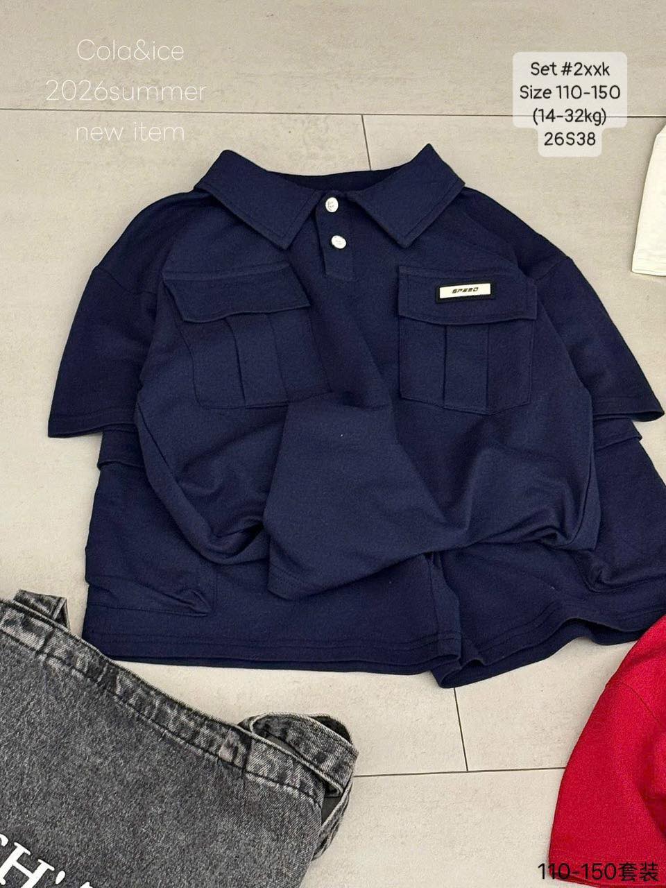 Set đùi áo polo SIZE ĐẠI phối túi cho bé trai