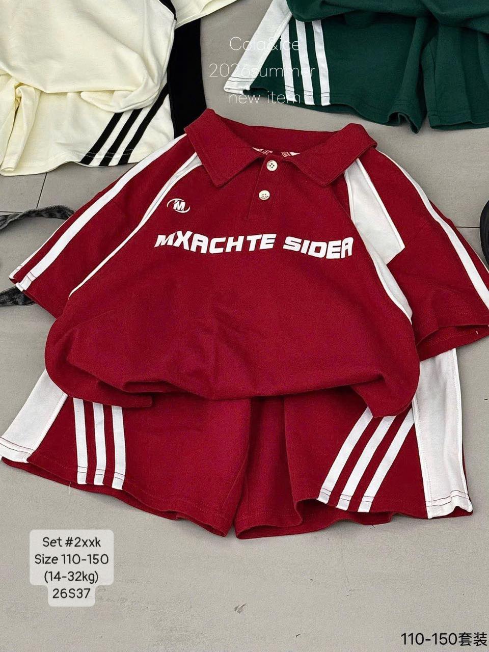 Set đùi polo in chữ siêu ngầu cho bé trai