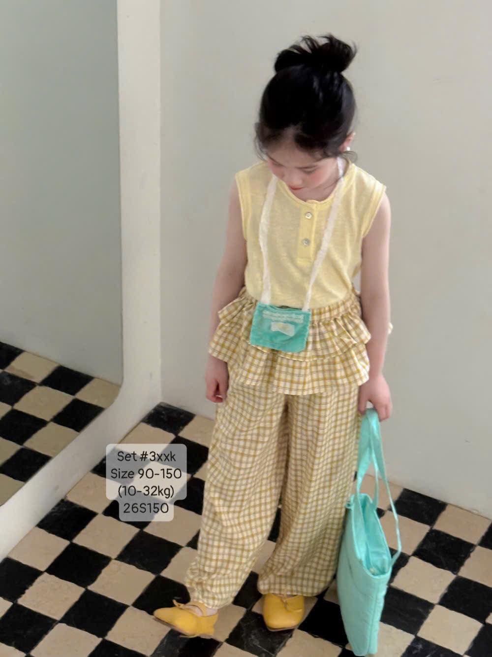 Set chanh sả màu vàng tôn da cho bé gái
