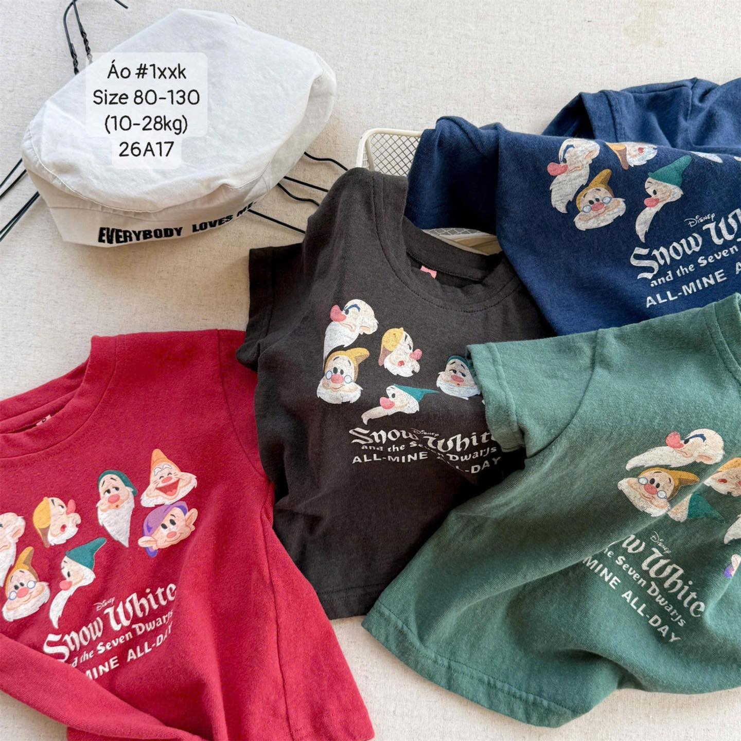 Áo thun 7 chú lùn dễ cưng cho bé trai- bé gái