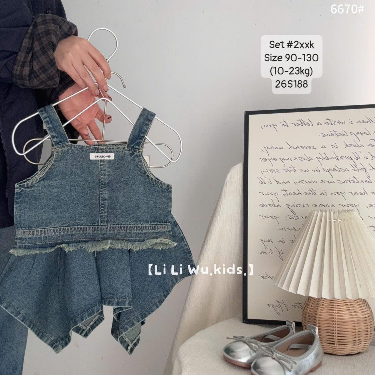 Set jeans năng động cho bé gái