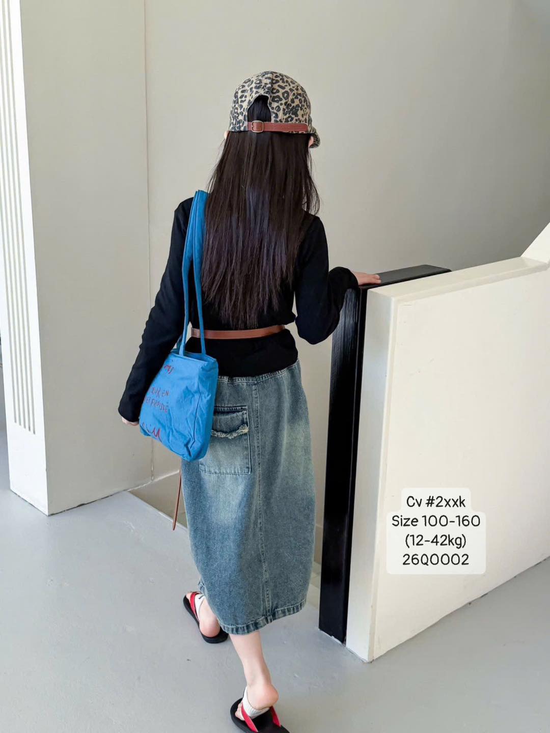 Chân váy jeans cho bé gái size nhỡ