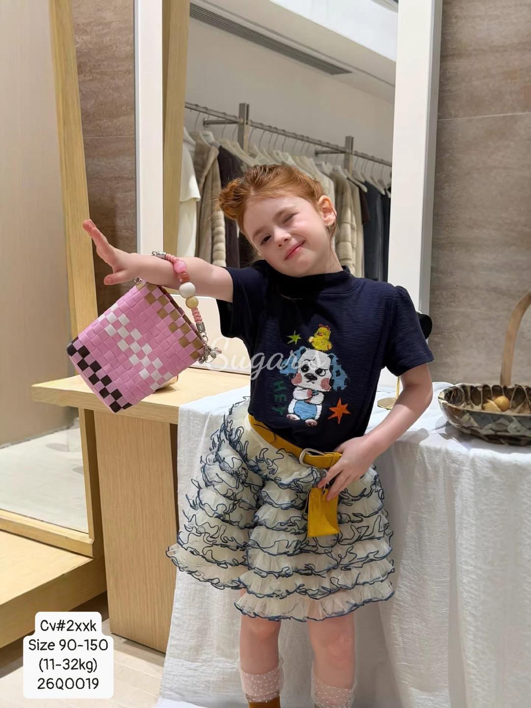 Chân váy voan viền màu siêu xinh cho bé gái