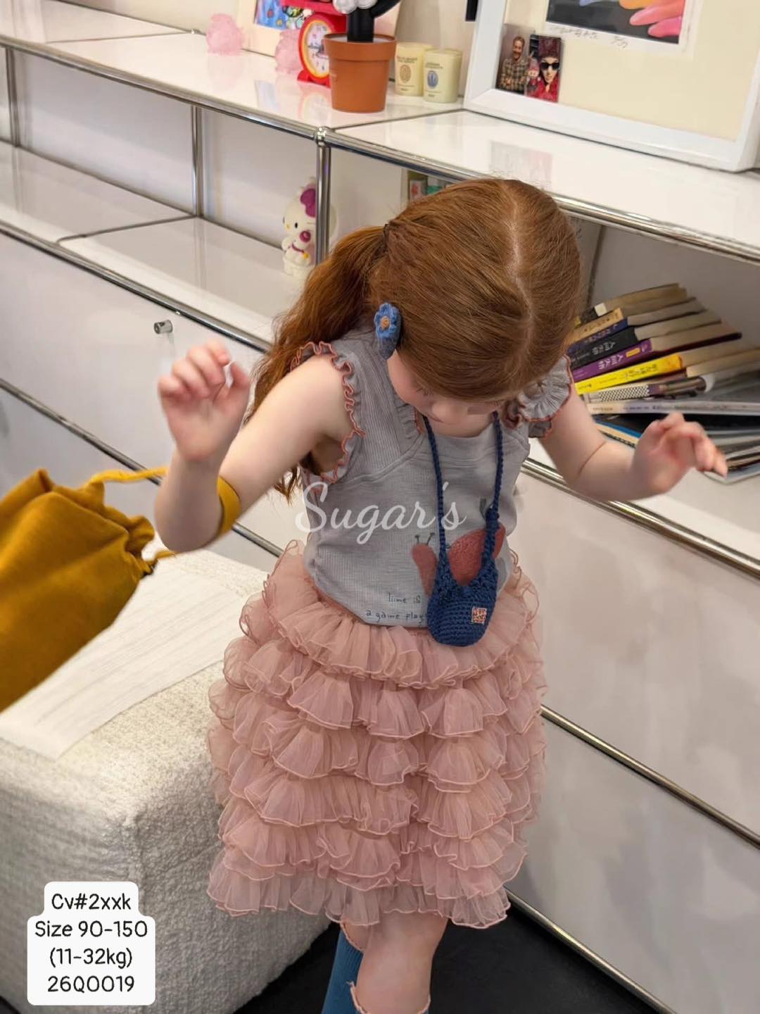 Chân váy voan viền màu siêu xinh cho bé gái