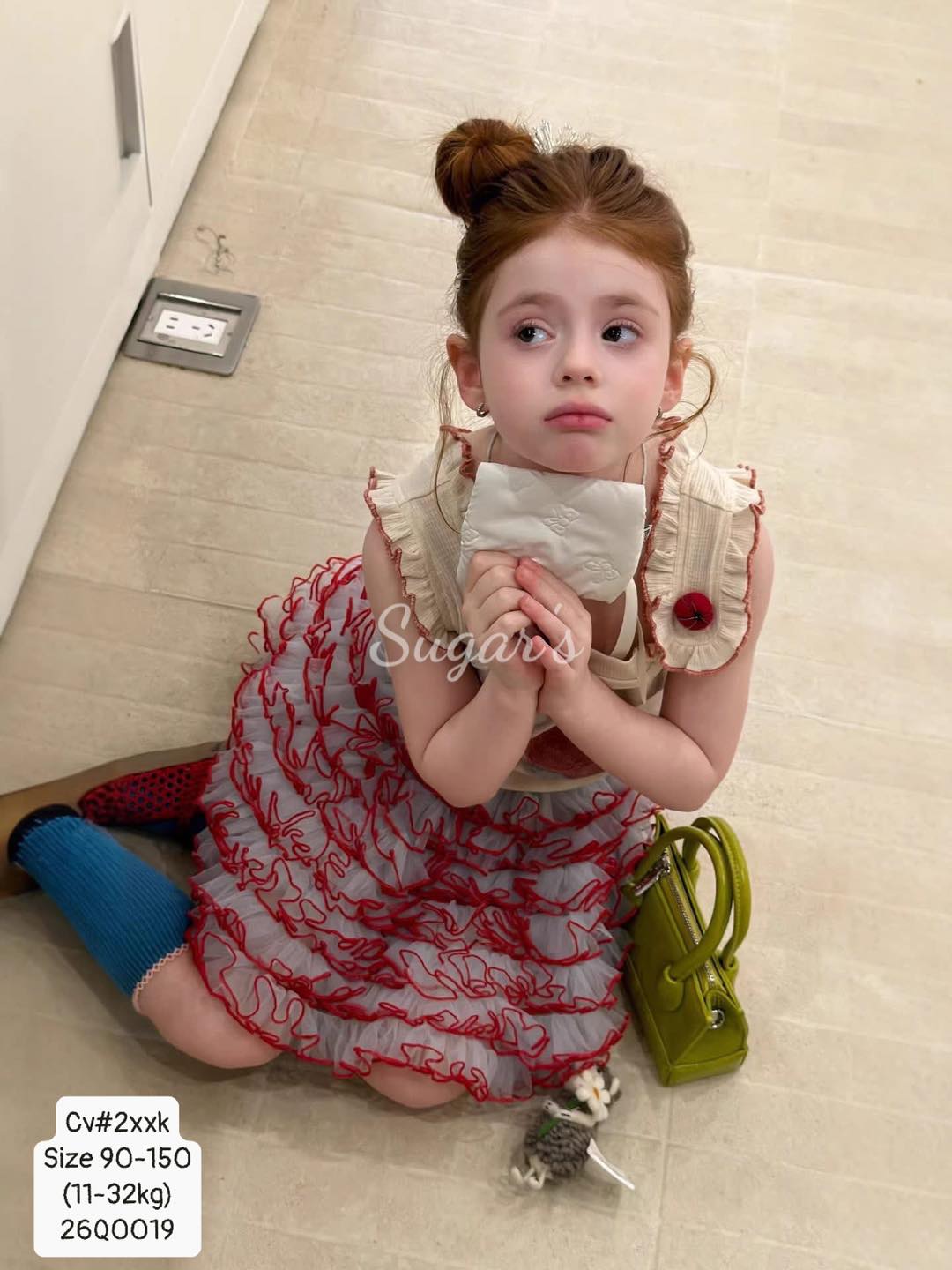 Chân váy voan viền màu siêu xinh cho bé gái