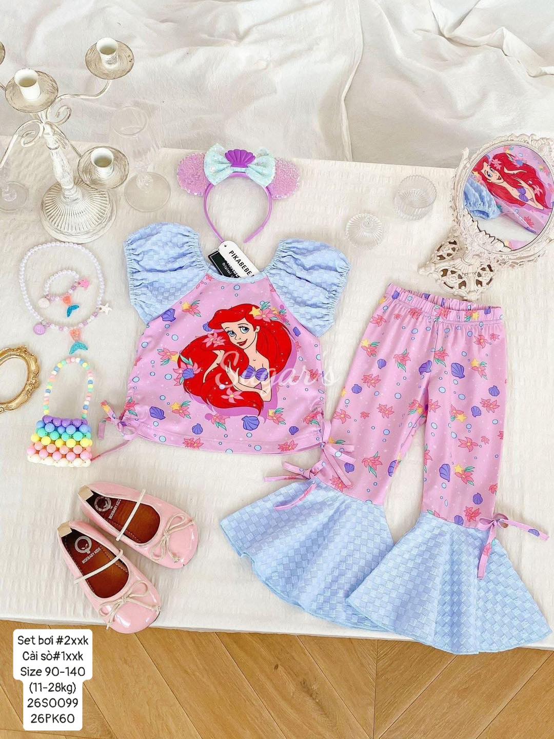 Set bơi tiên cá quần loe đáng yêu dành cho bé gái