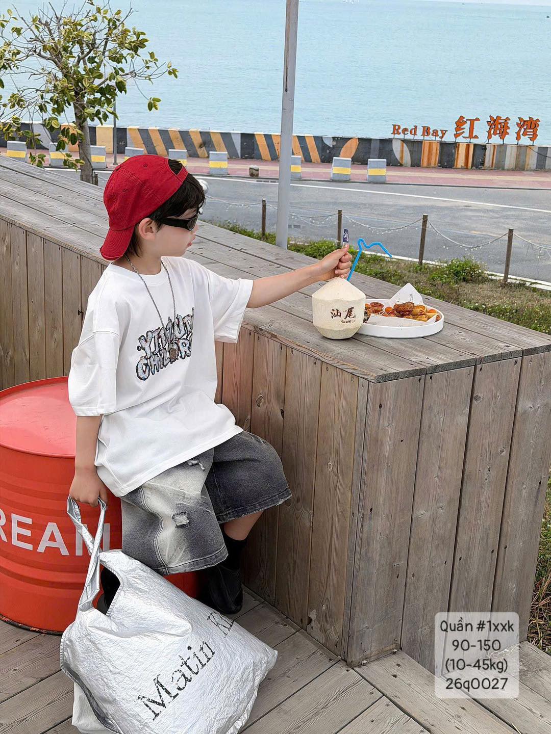 Quần jeans gối bạc màu siêu cho ngầu bé trai