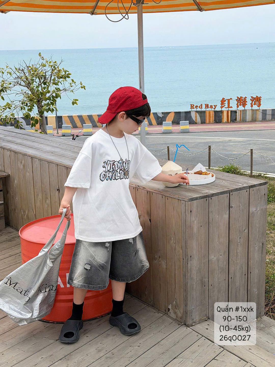 Quần jeans gối bạc màu siêu cho ngầu bé trai