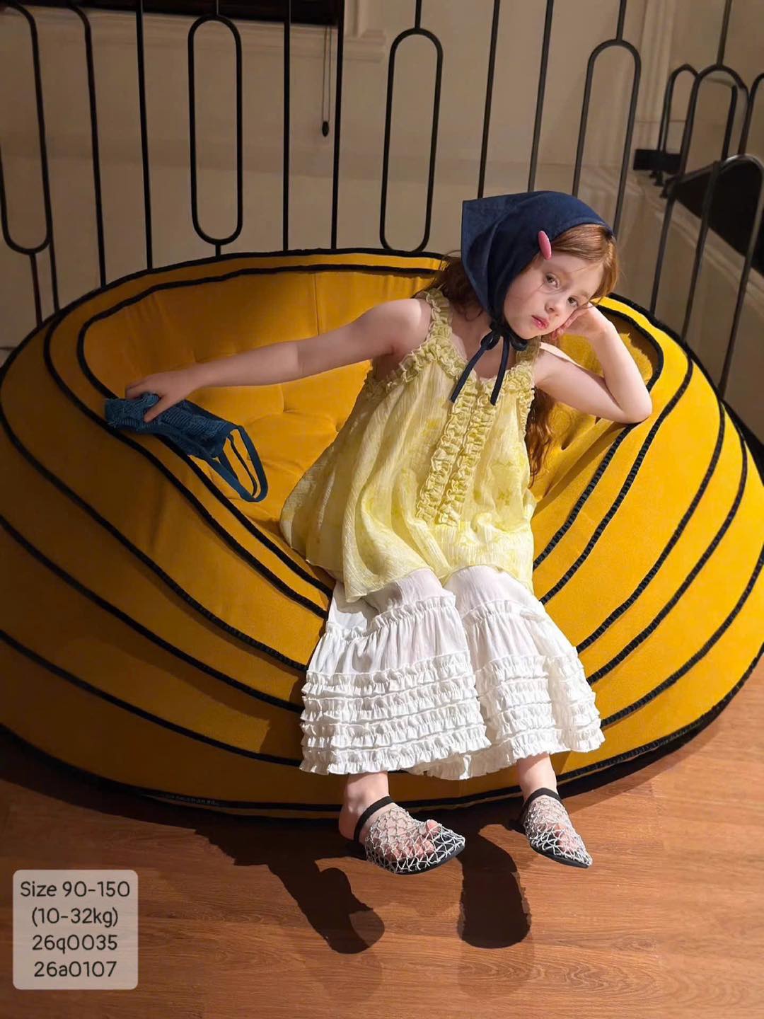 Quần loe lai xếp li tầng siêu dễ thương bé gái