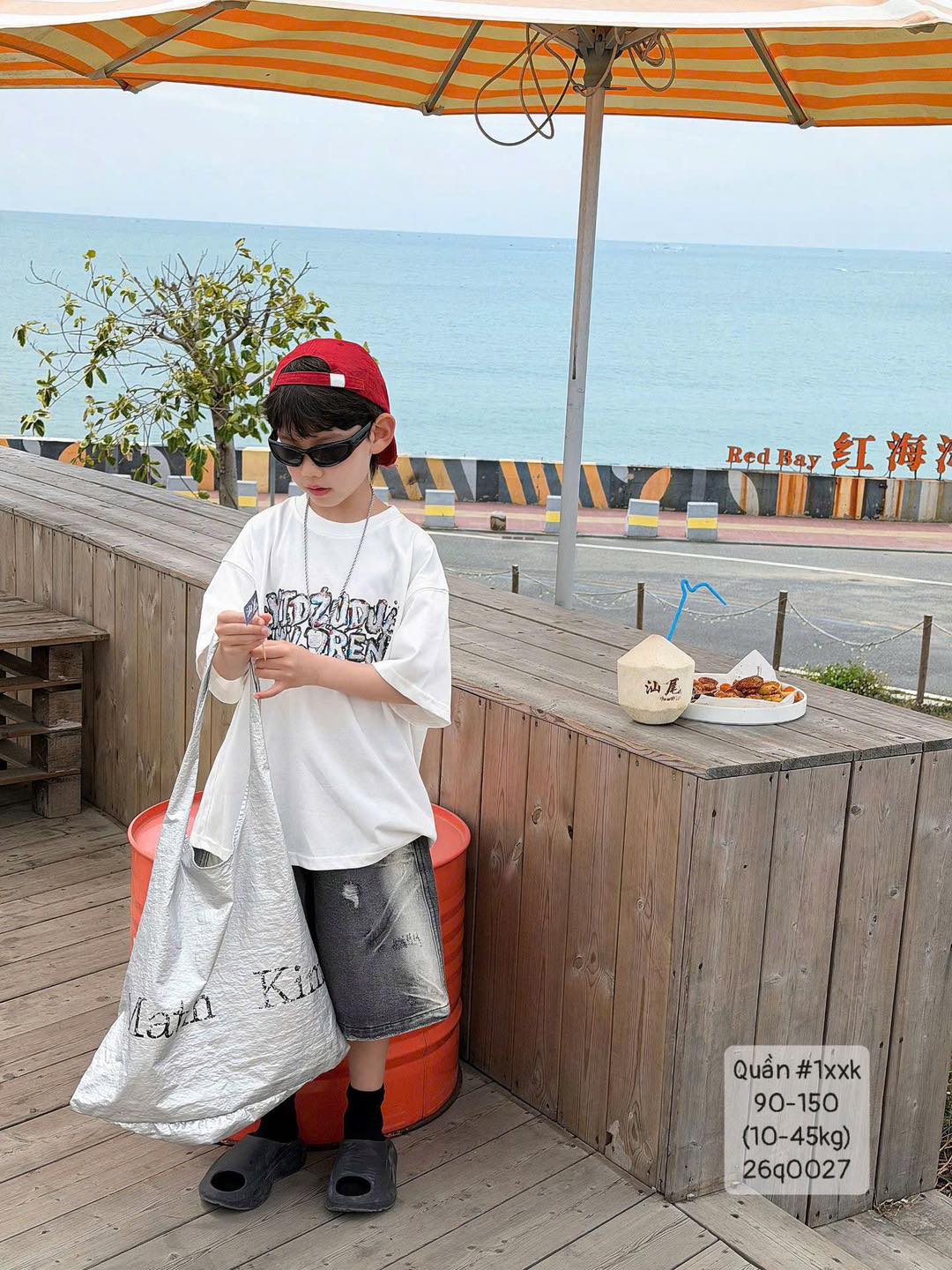 Quần jeans gối bạc màu siêu cho ngầu bé trai