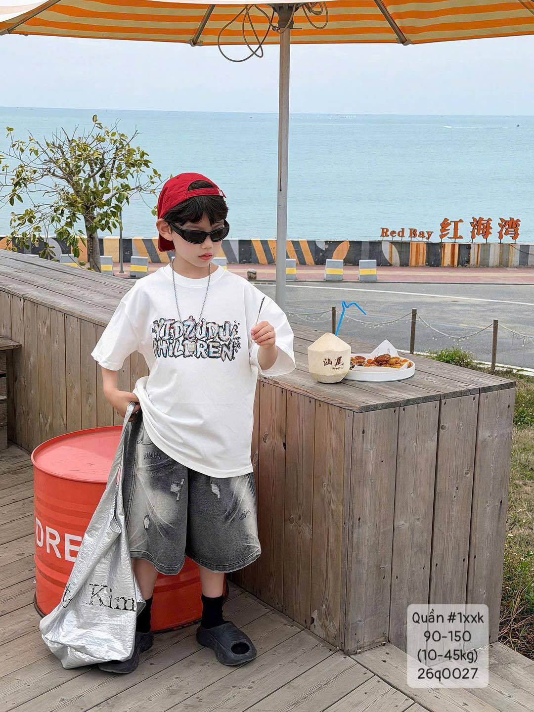 Quần jeans gối bạc màu siêu cho ngầu bé trai