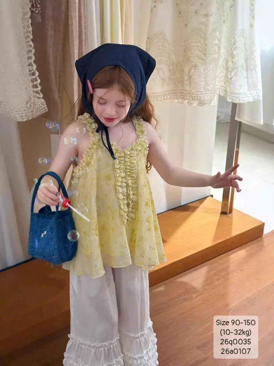 Quần loe lai xếp li tầng siêu dễ thương bé gái