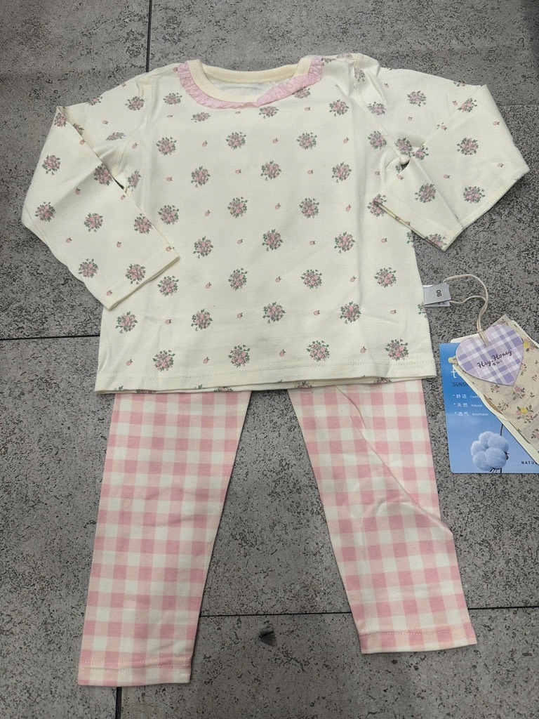 Bộ ngủ họa tiết hoa hồng cute cho bé gái