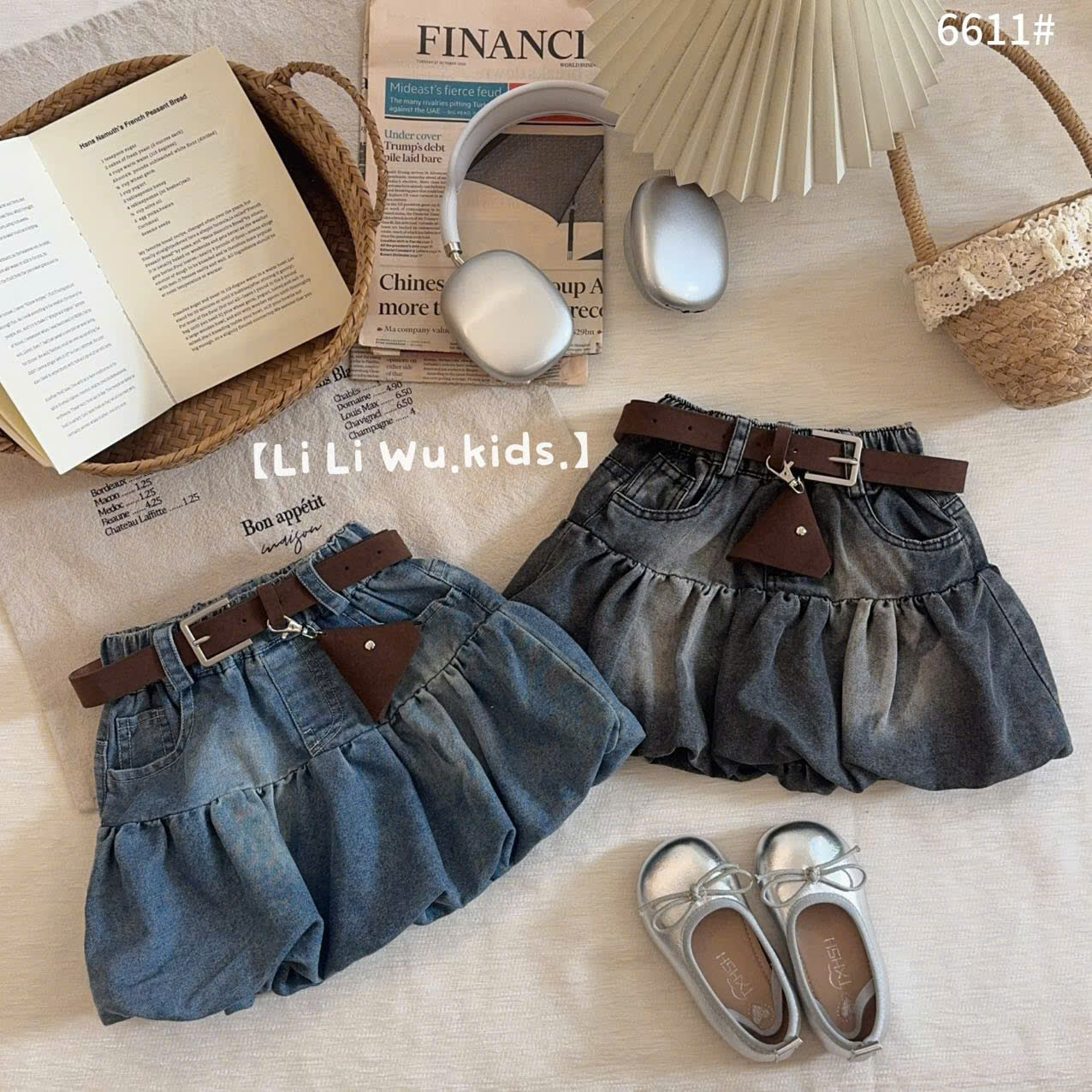 Chân váy jeans dáng bí đáng yêu