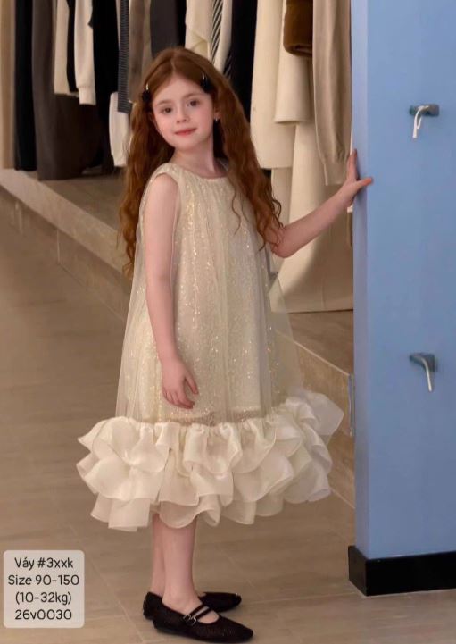 Váy công chúa kim sa bồng bềnh siêu xinh cho bé gái