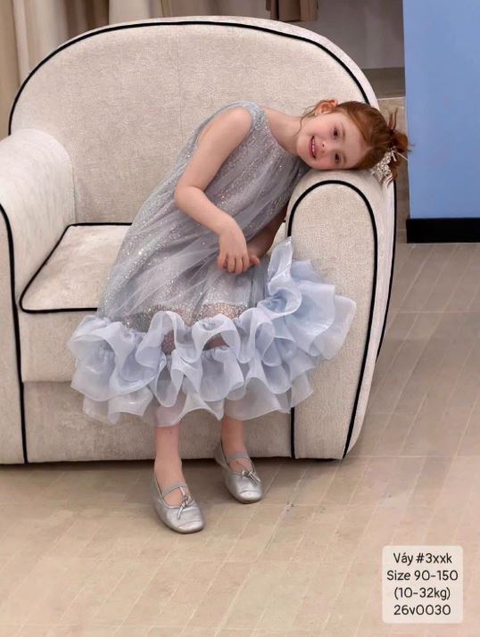 Váy công chúa kim sa bồng bềnh siêu xinh cho bé gái