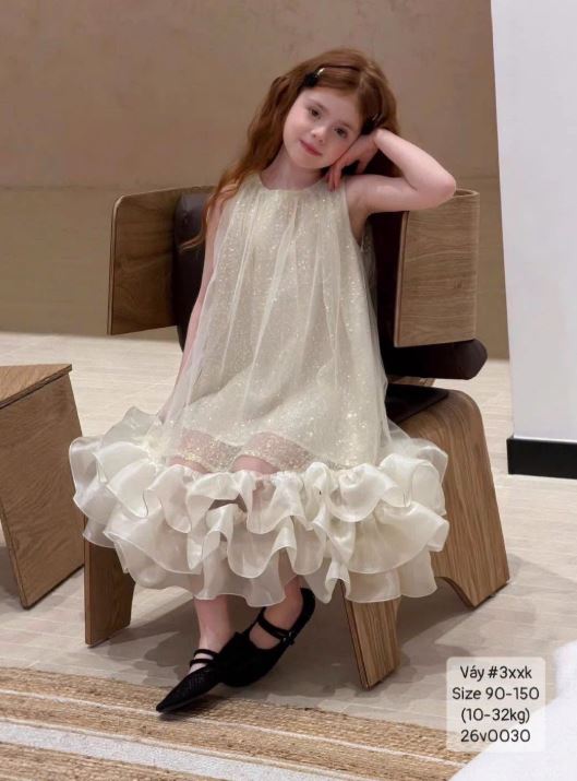 Váy công chúa kim sa bồng bềnh siêu xinh cho bé gái