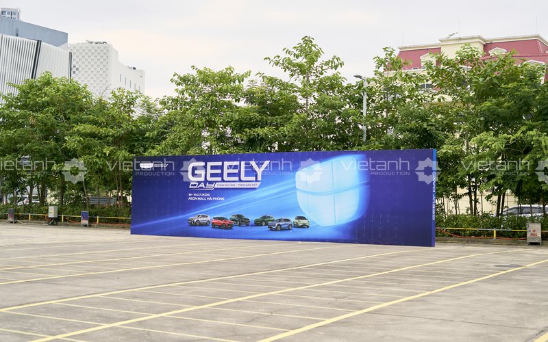 Backdrop ngoài trời Geely Day tại AEON Mall Hải Phòng