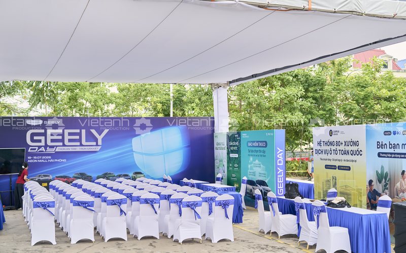 Backdrop sự kiện Geely Day tại AEON Mall Hải Phòng