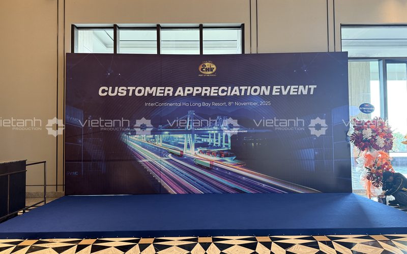 Backdrop sự kiện tri ân khách hàng Cảng Hải Phòng năm 2025